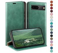 HUOUH for Google Pixel 7 5G Wallet case with RFID Blocking PU Leather,Credit Card Holder,Flip Folio Book Phone cases Shockproof Cover Women Men for Pixel 7 case Sea Green