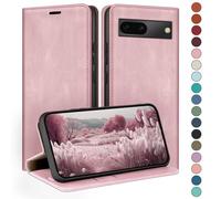HUOUH for Google Pixel 7 5G Wallet case with RFID Blocking PU Leather,Credit Card Holder,Flip Folio Book Phone cases Shockproof Cover Women Men for Pixel 7 case Pink