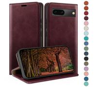 HUOUH for Google Pixel 7A Wallet case with RFID Blocking PU Leather,Credit Card Holder,Flip Folio Book Phone cases Shockproof Cover Women Men for Pixel 7A case Wine Red