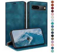 HUOUH for Google Pixel 7A Wallet case with RFID Blocking PU Leather,Credit Card Holder,Flip Folio Book Phone cases Shockproof Cover Women Men for Pixel 7A case Teal