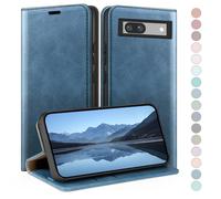 HUOUH for Google Pixel 7A Wallet case with RFID Blocking PU Leather,Credit Card Holder,Flip Folio Book Phone cases Shockproof Cover Women Men for Pixel 7A case Bright Blue