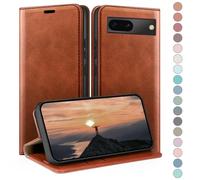 HUOUH for Google Pixel 7A Wallet case with RFID Blocking PU Leather,Credit Card Holder,Flip Folio Book Phone cases Shockproof Cover Women Men for Pixel 7A case Light Brown