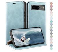 HUOUH for Google Pixel 8 5G Wallet case with RFID Blocking PU Leather,Credit Card Holder,Flip Folio Book Phone cases Shockproof Cover Women Men for Pixel 8 case Sky Blue