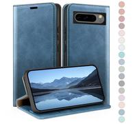 HUOUH for Google Pixel 8 Pro 5G Wallet case with RFID Blocking PU Leather,Credit Card Holder,Flip Folio Book Phone cases Shockproof Cover Women Men for Pixel 8 Pro case Bright Blue
