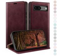 HUOUH for Google Pixel 8A Wallet case with RFID Blocking PU Leather,Flip Folio Book covers,Credit Card Holder Shockproof Phone case Women Men for Pixel 8A case Wine Red