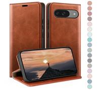 HUOUH for Google Pixel 9 5G/Pixel 9 Pro 6.3" Wallet case with RFID Blocking PU Leather,Flip Folio Book covers,Credit Card Holder Shockproof Phone case Women Men for Pixel 9 case Light Brown