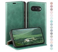 HUOUH for Google Pixel 9A Wallet case with RFID Blocking PU Leather,Flip Folio Book covers,Credit Card Holder Shockproof Phone case Women Men for Pixel 9A case Sea Green