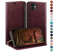 HUOUH for iPhone 11 6,1" Wallet case with RFID Blocking PU Leather,Credit Card Holder,Flip Folio Book Phone cases Shockproof Cover Women Men for Apple 11 case Wine Red
