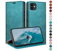 HUOUH for iPhone 11 6,1" Wallet case with RFID Blocking PU Leather,Credit Card Holder,Flip Folio Book Phone cases Shockproof Cover Women Men for Apple 11 case Light Green