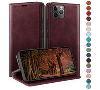 HUOUH for iPhone 11 Pro 5.8" Wallet case with RFID Blocking PU Leather,Flip Folio Book covers,Credit Card Holder Shockproof Phone case Women Men for Apple 11 Pro case Wine Red