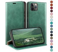 HUOUH for iPhone 11 Pro 5.8" Wallet case with RFID Blocking PU Leather,Flip Folio Book covers,Credit Card Holder Shockproof Phone case Women Men for Apple 11 Pro case Sea Green