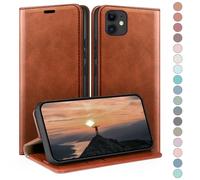 HUOUH for iPhone 12/iPhone 12 Pro 6,1" Wallet case with RFID Blocking PU Leather,Credit Card Holder,Flip Folio Book Phone cases Shockproof Cover Women Men for Apple 12 case Light Brown