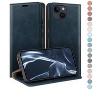 HUOUH for iPhone 13 5G 6,1" Wallet case with RFID Blocking PU Leather,Credit Card Holder,Flip Folio Book Phone cases Shockproof Cover Women Men for Apple 13 case Dark Blue