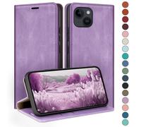HUOUH for iPhone 13 5G 6,1" Wallet case with RFID Blocking PU Leather,Credit Card Holder,Flip Folio Book Phone cases Shockproof Cover Women Men for Apple 13 case Light Purple