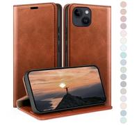 HUOUH for iPhone 14 6.1" Wallet case with RFID Blocking PU Leather,Flip Folio Book covers,Credit Card Holder Shockproof Phone case Women Men for Apple 14 case Light Brown