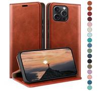 HUOUH for iPhone 14 Pro 6.1" Wallet case with RFID Blocking PU Leather,Flip Folio Book covers,Credit Card Holder Shockproof Phone case Women Men for Apple 14 Pro case Light Brown