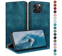 HUOUH for iPhone 14 Pro 6.1" Wallet case with RFID Blocking PU Leather,Flip Folio Book covers,Credit Card Holder Shockproof Phone case Women Men for Apple 14 Pro case Teal