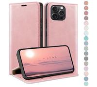 HUOUH for iPhone 14 Pro 6.1" Wallet case with RFID Blocking PU Leather,Flip Folio Book covers,Credit Card Holder Shockproof Phone case Women Men for Apple 14 Pro case Rose Gold