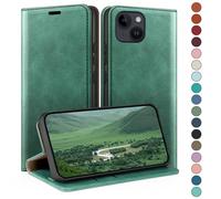 HUOUH for iPhone 15 6.1" Wallet case with RFID Blocking PU Leather,Flip Folio Book covers,Credit Card Holder Shockproof Phone case Women Men for Apple 15 case Sea Green