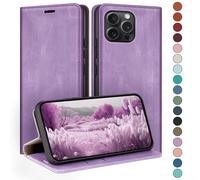 HUOUH for iPhone 15 Pro 6.1" Wallet case with RFID Blocking PU Leather,Flip Folio Book covers,Credit Card Holder Shockproof Phone case Women Men for Apple 15 Pro case Light Purple