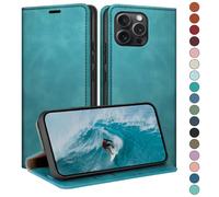 HUOUH for iPhone 15 Pro Max 6.7" Wallet case with RFID Blocking PU Leather,Flip Folio Book covers,Credit Card Holder Shockproof Phone case Women Men for Apple 15 Pro Max case Light Green