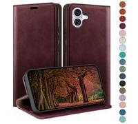 HUOUH for iPhone 16 Plus 6.7" Wallet case with RFID Blocking PU Leather,Flip Folio Book covers,Credit Card Holder Shockproof Phone case Women Men for Apple 16 Plus case Wine Red