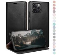 HUOUH for iPhone 16 Pro 6.3" Wallet case with RFID Blocking PU Leather,Flip Folio Book covers,Credit Card Holder Shockproof Phone case Women Men for Apple 16 Pro case Black