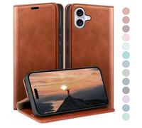 HUOUH for iPhone 17 6.3" Wallet case with RFID Blocking PU Leather,Flip Folio Book covers,Credit Card Holder Shockproof Phone case Women Men for Apple 17 case Light Brown