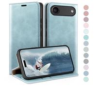 HUOUH for iPhone Air 6.5" Wallet case with RFID Blocking PU Leather,Flip Folio Book covers,Credit Card Holder Shockproof Phone case Women Men for Apple iPhone 17 Air case Sky Blue