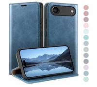 HUOUH for iPhone Air 6.5" Wallet case with RFID Blocking PU Leather,Flip Folio Book covers,Credit Card Holder Shockproof Phone case Women Men for Apple iPhone 17 Air case Bright Blue