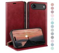 HUOUH for iPhone Air 6.5" Wallet case with RFID Blocking PU Leather,Flip Folio Book covers,Credit Card Holder Shockproof Phone case Women Men for Apple iPhone 17 Air case Red