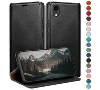 HUOUH for iPhone XR 6,1" Wallet case with RFID Blocking PU Leather,Credit Card Holder,Flip Folio Book Phone cases Shockproof Cover Women Men for Apple XR case Black
