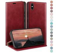 HUOUH for iPhone XS Max 6,5" Wallet case with RFID Blocking PU Leather,Credit Card Holder,Flip Folio Book Phone cases Shockproof Cover Women Men for Apple XS Max case Red
