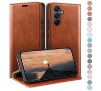 HUOUH for Samsung Galaxy A16 Wallet case with RFID Blocking PU Leather,Flip Folio Book covers,Credit Card Holder Shockproof Phone case Women Men for Samsung A16 case Light Brown