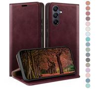 HUOUH for Samsung Galaxy A16 Wallet case with RFID Blocking PU Leather,Flip Folio Book covers,Credit Card Holder Shockproof Phone case Women Men for Samsung A16 case Wine Red