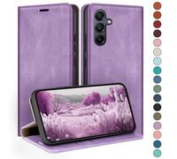 HUOUH for Samsung Galaxy A25 Wallet case with RFID Blocking PU Leather,Flip Folio Book covers,Credit Card Holder Shockproof Phone case Women Men for Samsung A25 case Light Purple