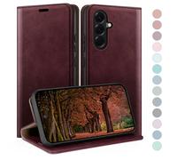 HUOUH for Samsung Galaxy A37 Wallet case with RFID Blocking PU Leather,Flip Folio Book covers,Credit Card Holder Shockproof Phone case Women Men for Samsung A37 case Wine Red