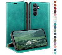HUOUH for Samsung Galaxy A54 Wallet case with RFID Blocking PU Leather,Credit Card Holder,Flip Folio Book Phone cases Shockproof Cover Women Men for Samsung A54 case Blue Green