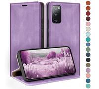 HUOUH for Samsung Galaxy S20 Wallet case with RFID Blocking PU Leather,Flip Folio Book covers,Credit Card Holder Shockproof Phone case Women Men for Samsung S20 case Light Purple