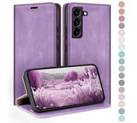 HUOUH for Samsung Galaxy S21 FE Wallet case with RFID Blocking PU Leather,Credit Card Holder,Flip Folio Book Phone cases Shockproof Cover Women Men for Samsung S21 FE case Light Purple