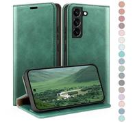 HUOUH for Samsung Galaxy S21 Wallet case with RFID Blocking PU Leather,Credit Card Holder,Flip Folio Book Phone cases Shockproof Cover Women Men for Samsung S21 case Sea Green