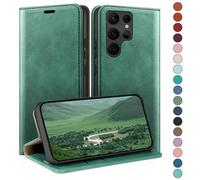 HUOUH for Samsung Galaxy S23 Ultra Wallet case with Credit Card Holder,RFID Blocking PU Leather,Flip Folio Book Cover Shockproof Phone cases Women Men for Samsung S23 Ultra Sea Green