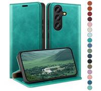 HUOUH for Samsung Galaxy S24 Plus Wallet case with RFID Blocking PU Leather,Credit Card Holder,Flip Folio Book Phone cases Shockproof Cover Women Men for Samsung S24 Plus Blue Green