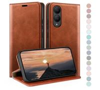 HUOUH for Samsung Galaxy S25 Edge Wallet case with RFID Blocking PU Leather,Flip Folio Book covers,Credit Card Holder Shockproof Phone case Women Men for Samsung S25 Edge case Light Brown