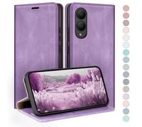 HUOUH for Samsung Galaxy S25 Edge Wallet case with RFID Blocking PU Leather,Flip Folio Book covers,Credit Card Holder Shockproof Phone case Women Men for Samsung S25 Edge case Light Purple