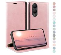 HUOUH for Samsung Galaxy S25 Edge Wallet case with RFID Blocking PU Leather,Flip Folio Book covers,Credit Card Holder Shockproof Phone case Women Men for Samsung S25 Edge case Rose Gold