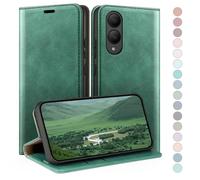 HUOUH for Samsung Galaxy S25 Edge Wallet case with RFID Blocking PU Leather,Flip Folio Book covers,Credit Card Holder Shockproof Phone case Women Men for Samsung S25 Edge case Sea Green