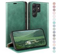 HUOUH for Samsung Galaxy S25 Ultra Wallet case with RFID Blocking PU Leather,Flip Folio Book covers,Credit Card Holder Shockproof Phone case Women Men for Samsung S25 Ultra case Sea Green