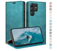 HUOUH for Samsung Galaxy S25 Ultra Wallet case with RFID Blocking PU Leather,Flip Folio Book covers,Credit Card Holder Shockproof Phone case Women Men for Samsung S25 Ultra case Light Green