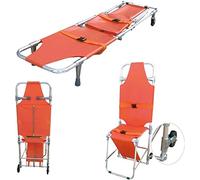 HUOYALU Folding Chair Stretcher Ambulance Firefighter Evacuation Stair Chair, Emergency Rescue Stretcher, with 2 Support Feet and 2 Guide Wheels Easy to Transfer on The Ground